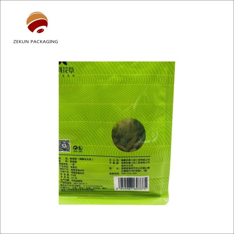 시퍼 톱이 있는 맞춤형 차 포장 봉지 CMYK/PANTON 디자인 수분 방지 30-200g-5kgs
