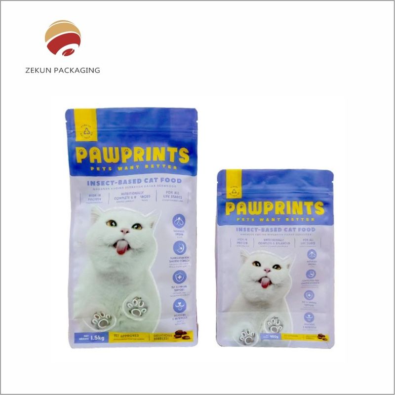 색상 PET / AL / PE 진열 인쇄 3 면 봉인 애완 동물 식품 가방 고객 인쇄 요청